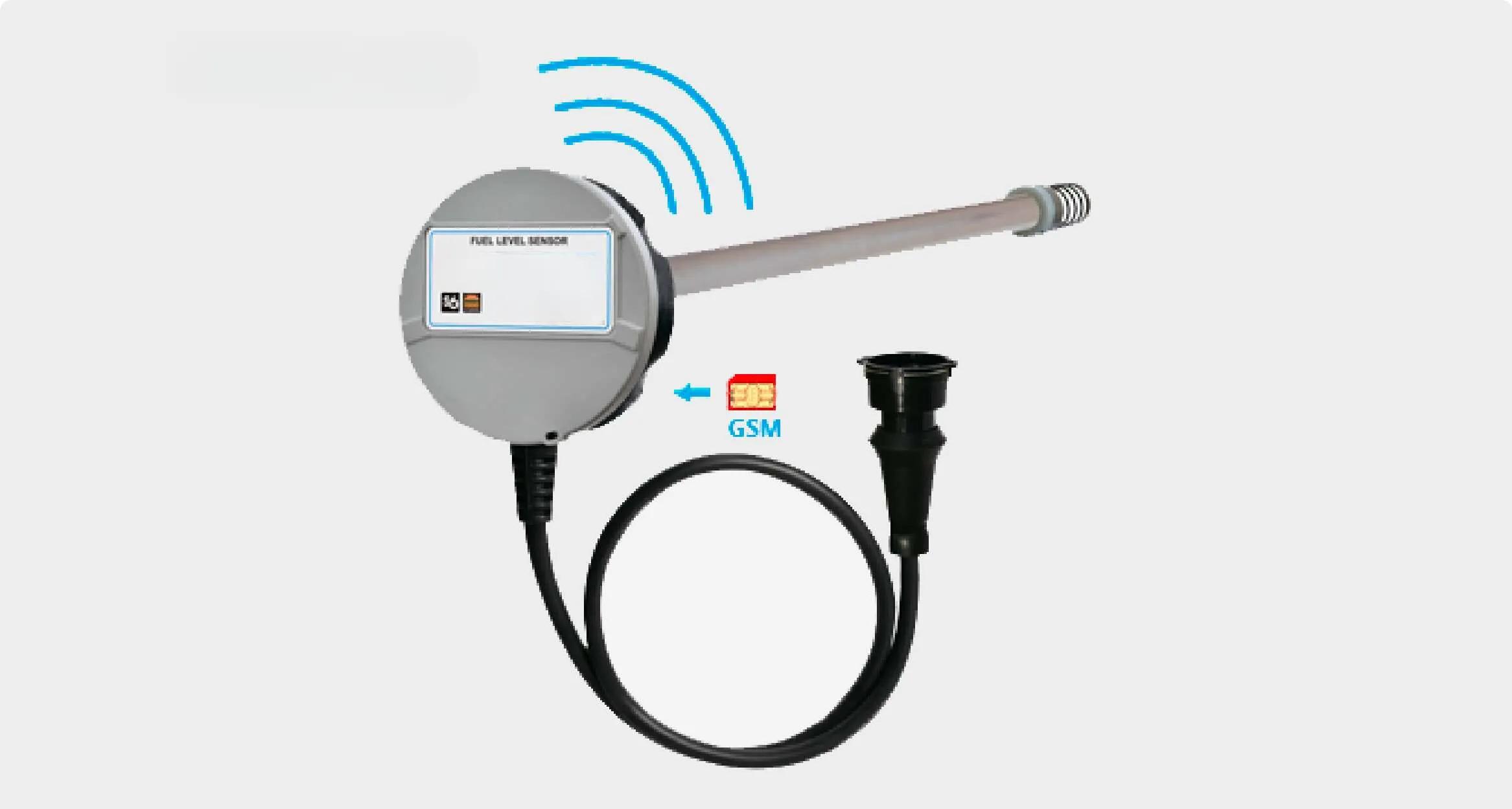 Fuel level sensor with in-built GPS and GSM